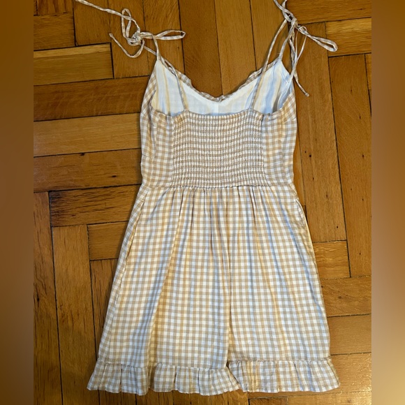 Abercrombie & Fitch Tie-Strap Slim Waist Mini Dress in Light Brown; size XS - Picture 2 of 4